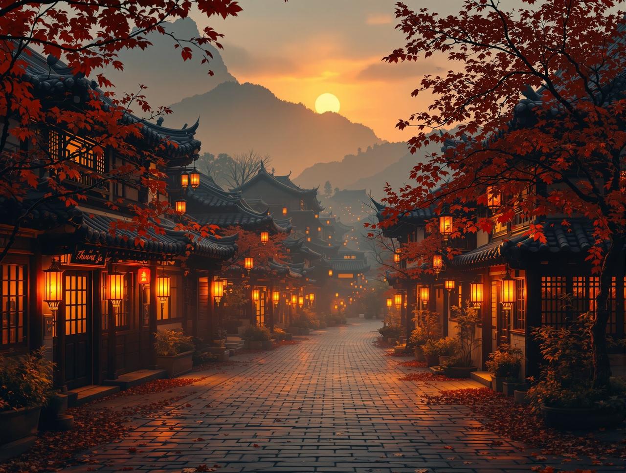 黄豆AI品牌故事 - 温暖的小镇乡村景象